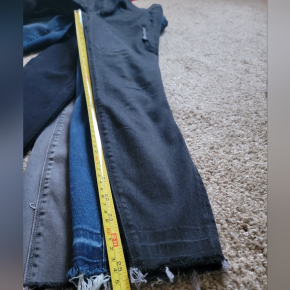 Spanx Black Distressed Skinny Jeans Jeggings Raw Edge Small - Picture 13 of 13